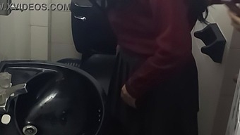 Secretly Recorded Bathroom Encounter: Young Couple Gets Intimate In Dormitory Bathroom